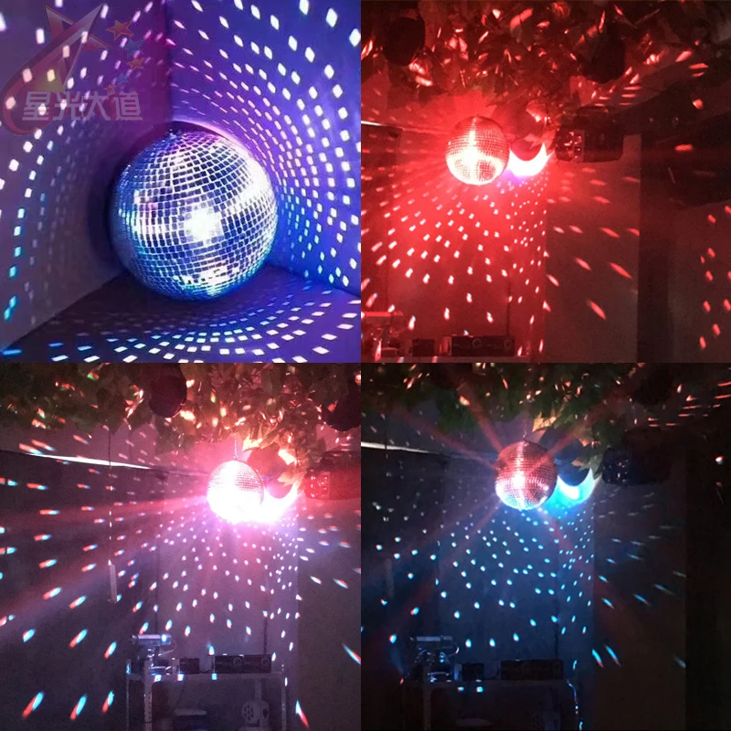 

Dia 25/30CM Hanging Glass Disco Mirror Ball With 2PCS 10W RGB Beam Pinspot Lamp Wedding Party KTV Disco Stage Light