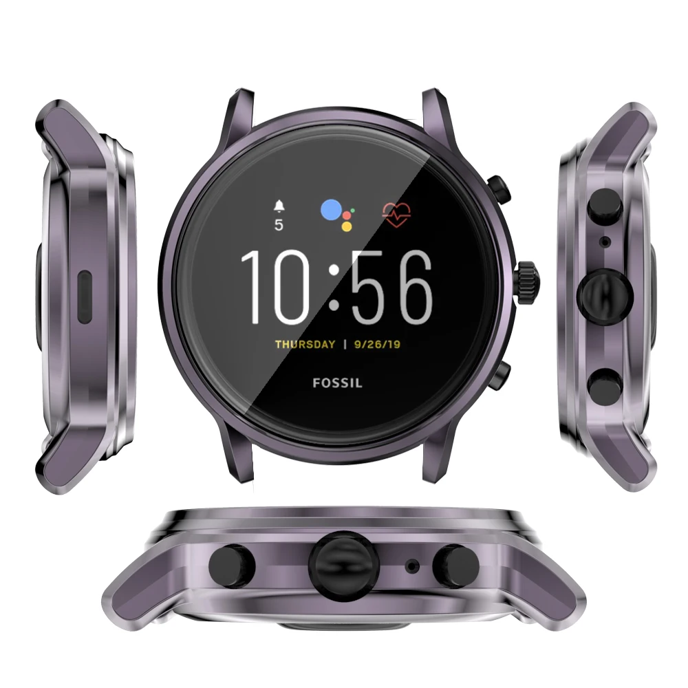 Мягкий ТПУ чехол для часов покрытие полное гальванический защитный Fossil Gen 5 Carlyle