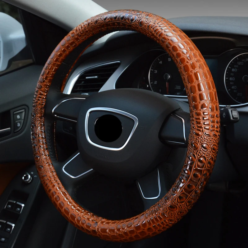 Универсальная кожаная искусственная кожа крокодила 38 см|Чехлы на руль| |