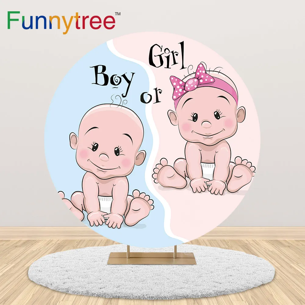 

Funnytree новорожденный круглый фон для фотосъемки с изображением ребенка пола раскрытия круга вечевечерние фон для мальчика или девочки мульт...
