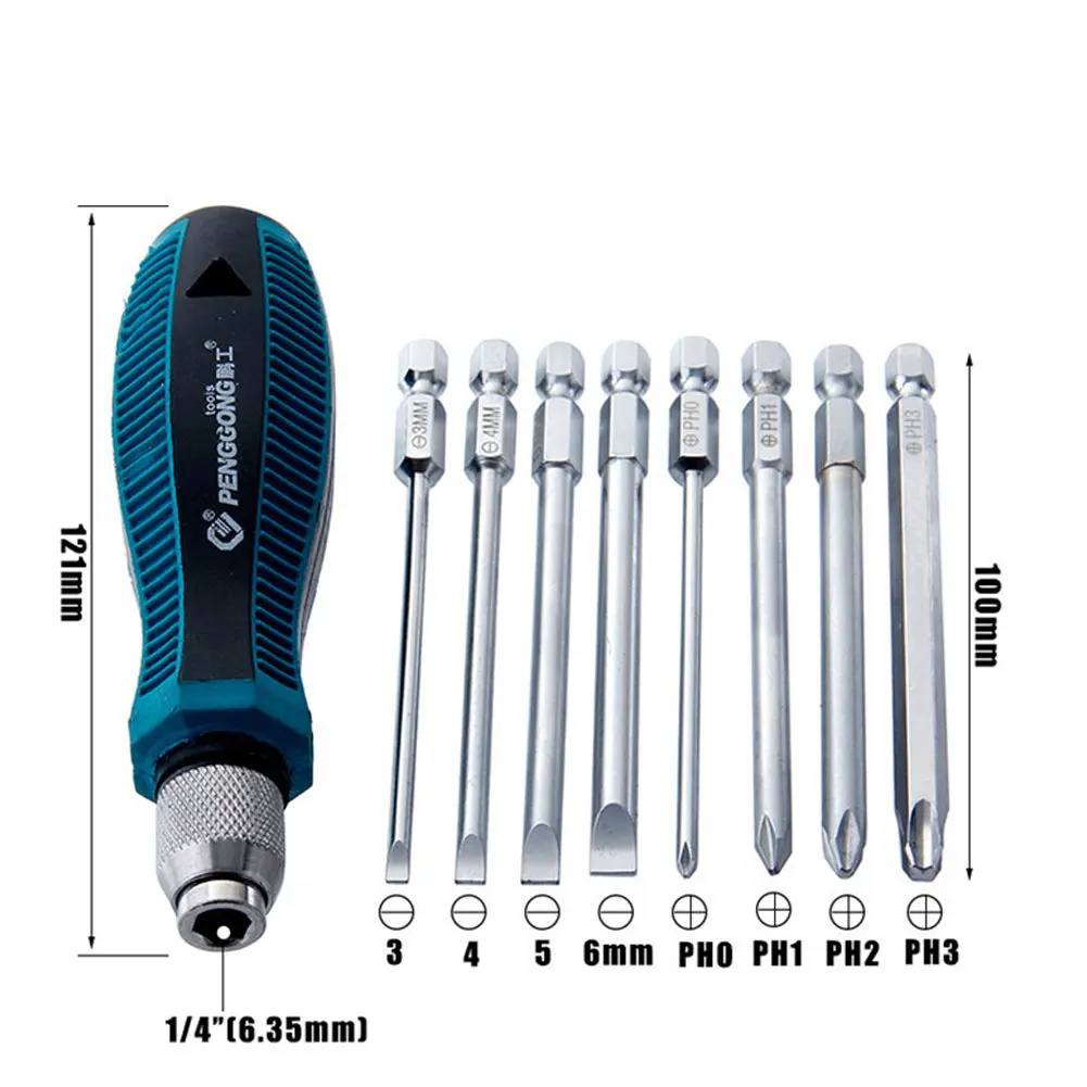 

Precision Screwdriver Set Rubber Handle 9 In 1 Mini Screwdrivers Kit With Storage Bag 8 Insert Bits Repair Multitool Hand Tools