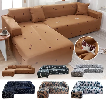 Love Color L Shape 1 2 3 Seater Chaise Longue Sofa Covers for Living Room  Elastic Stretch Covers for Corner Sofa Protector