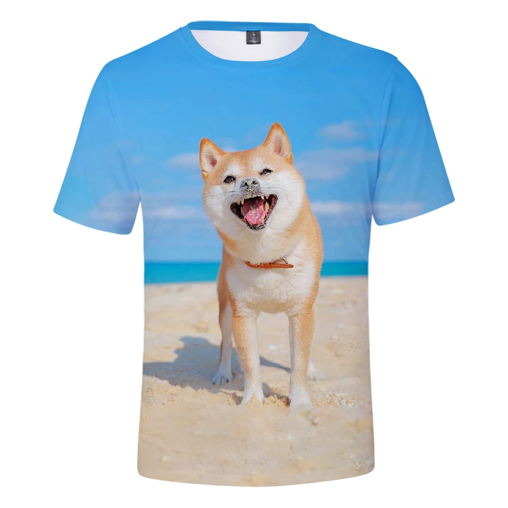 

2022 Summer Cute Akita Dog Pattern 3D Print T-shirt Men Women Fashion Casual Funny T Shirt Harajuku Streetwear Oversized Tops