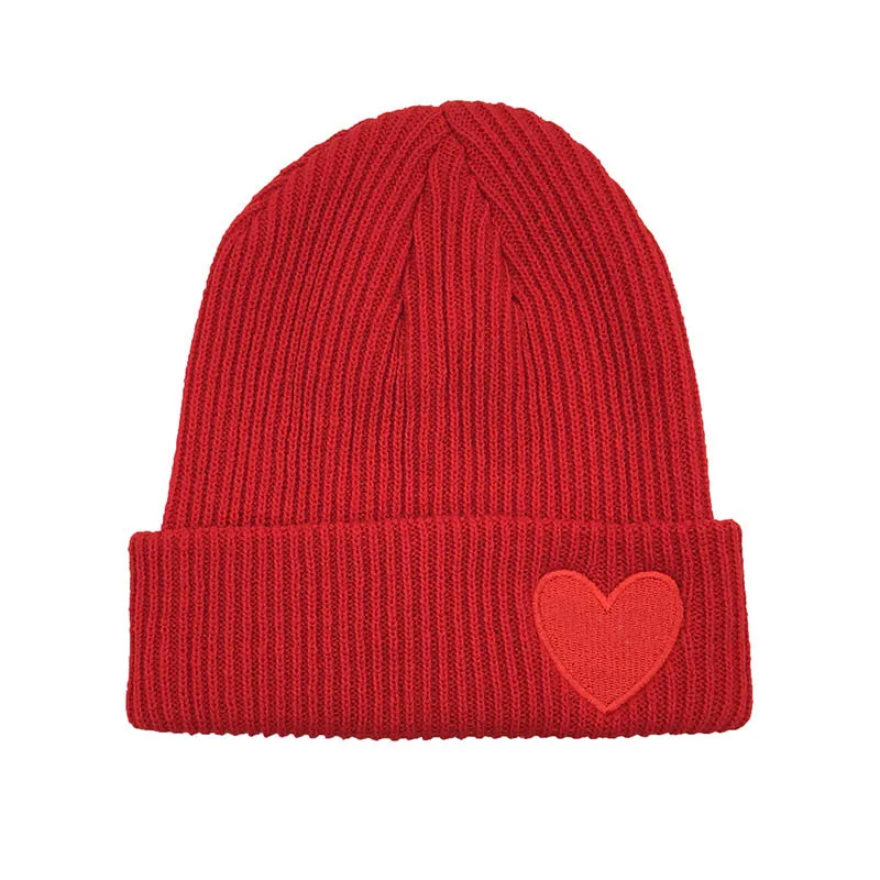 Fashion red Love Embriodery Beanies Women Skullies Knitted Hat Bonnet Cap Men Skiing Warm Caps | Аксессуары для одежды