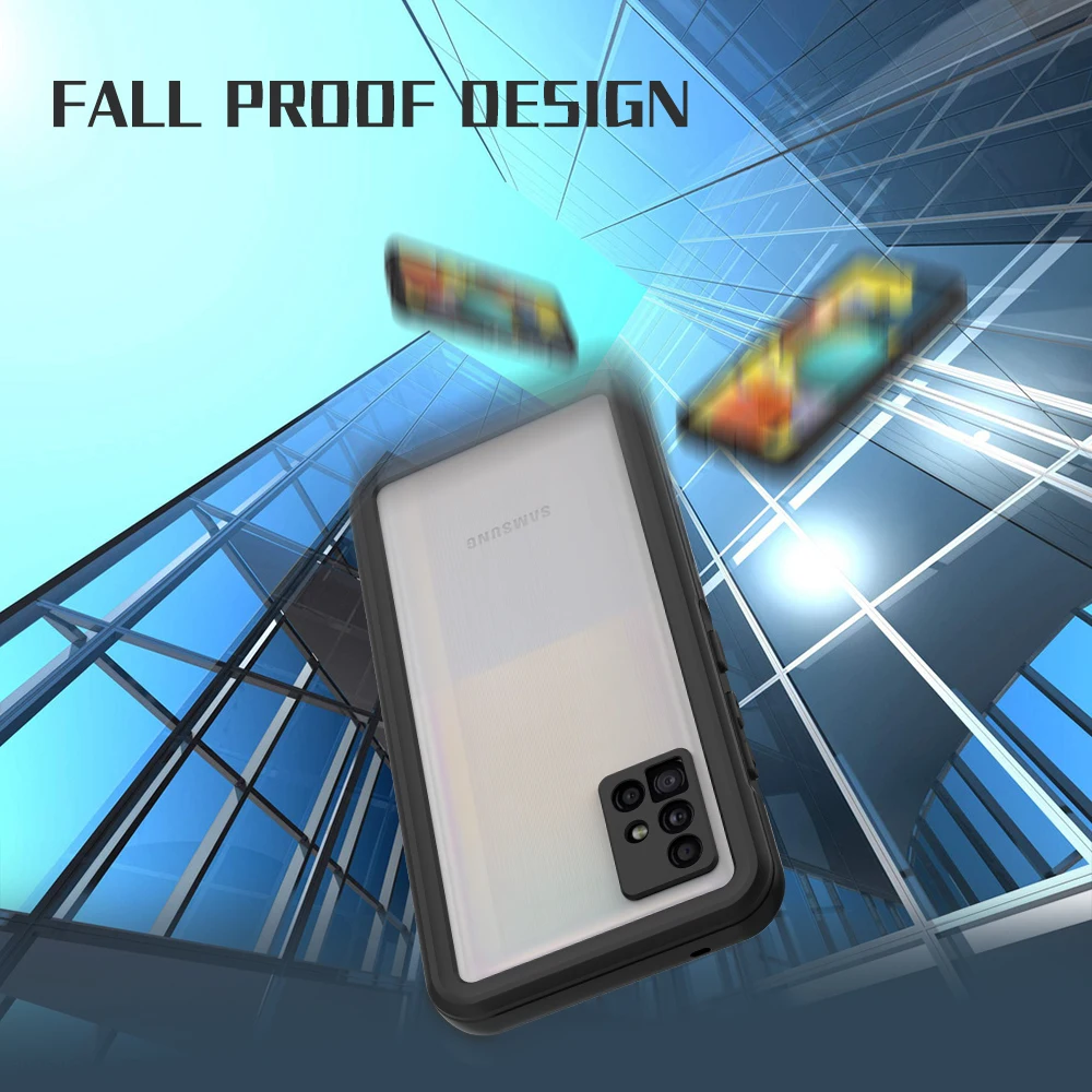 

IP68 Waterproof Hybrid PC Dual HD Lens Camera Full Protection Phone Case For Samsung Galaxy A51 5G Anti-Slippery Cover