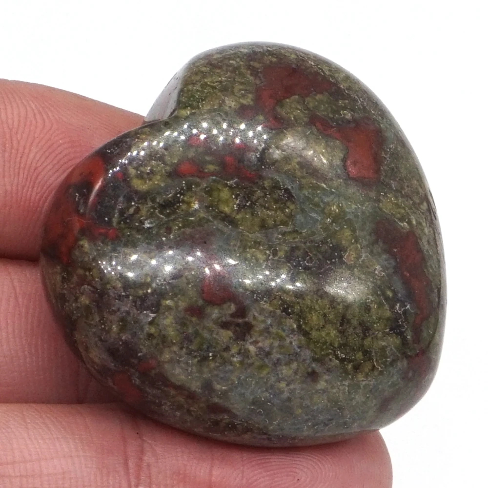 1.5&quot Puffy Love Heart Assorted Natural Dragon Bloodstone Crystal Hand Carving Reiki Healing Energy Chakra Gift - купить по