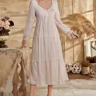 Винтажное женское сексуальное кружевное Сетчатое Ночное платье с длинным рукавом в викторианском стиле, сказочный пеньюар, женское Ретро ночное белье принцессы, романтическая ночная сорочка