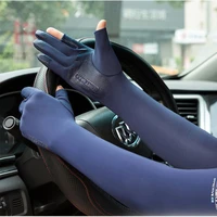 sun protection cycling gloves cool half arm sleeves ice silk hand sleeves run fishing fingerless non slip extended arm sleeves