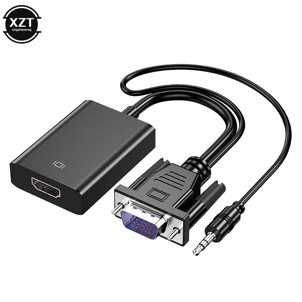 VGA мужчины к совместимому с HDMI Женский Кабель 3 5 мм аудио Выход 1080P для цифро