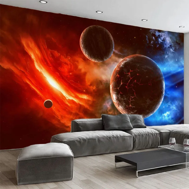 

Custom 3D Wall Murals Modern Universe Starry Sky Planet Photo Wallpaper Living Room TV Bedroom Background Wall Decor 3D Frescoes