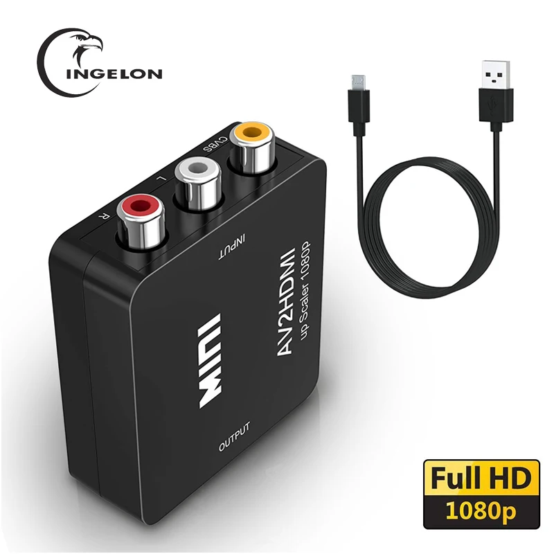 RCA к HDMI AV к HDMI GANA 1080P Мини RCA композитный CVBS AV к HDMI видео аудио конвертер адаптер совместимый PAL NTSC SECAM M N - Цвет: Серый