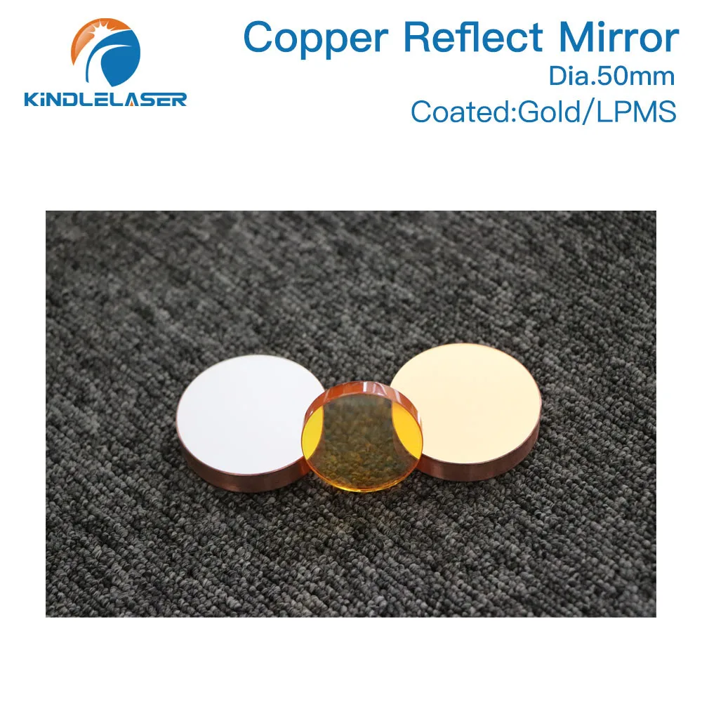 

KINDLELASER Copper Reflect Mirror Coated Gold/LPMS Dia 50mm Cu Laser Mirror For Co2 Laser Cutting and Engraving Machine