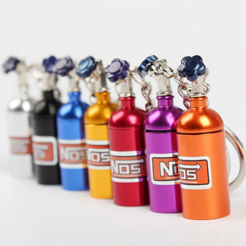 

Cute Novelty Metal Nitrogen Decorative Bottle Keychain Assorted Color For Women Men Car Bag Keyring Pendant Wedding Party Gift
