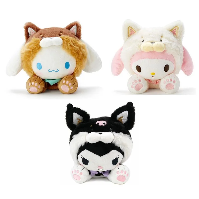 

6 Styles Sanrio Plush Toys Anime Kawaii Kuromi Plush My Melody Cinnamoroll Soft Stuffed Pendant Plush Keychain Kid Toy Girl Gift