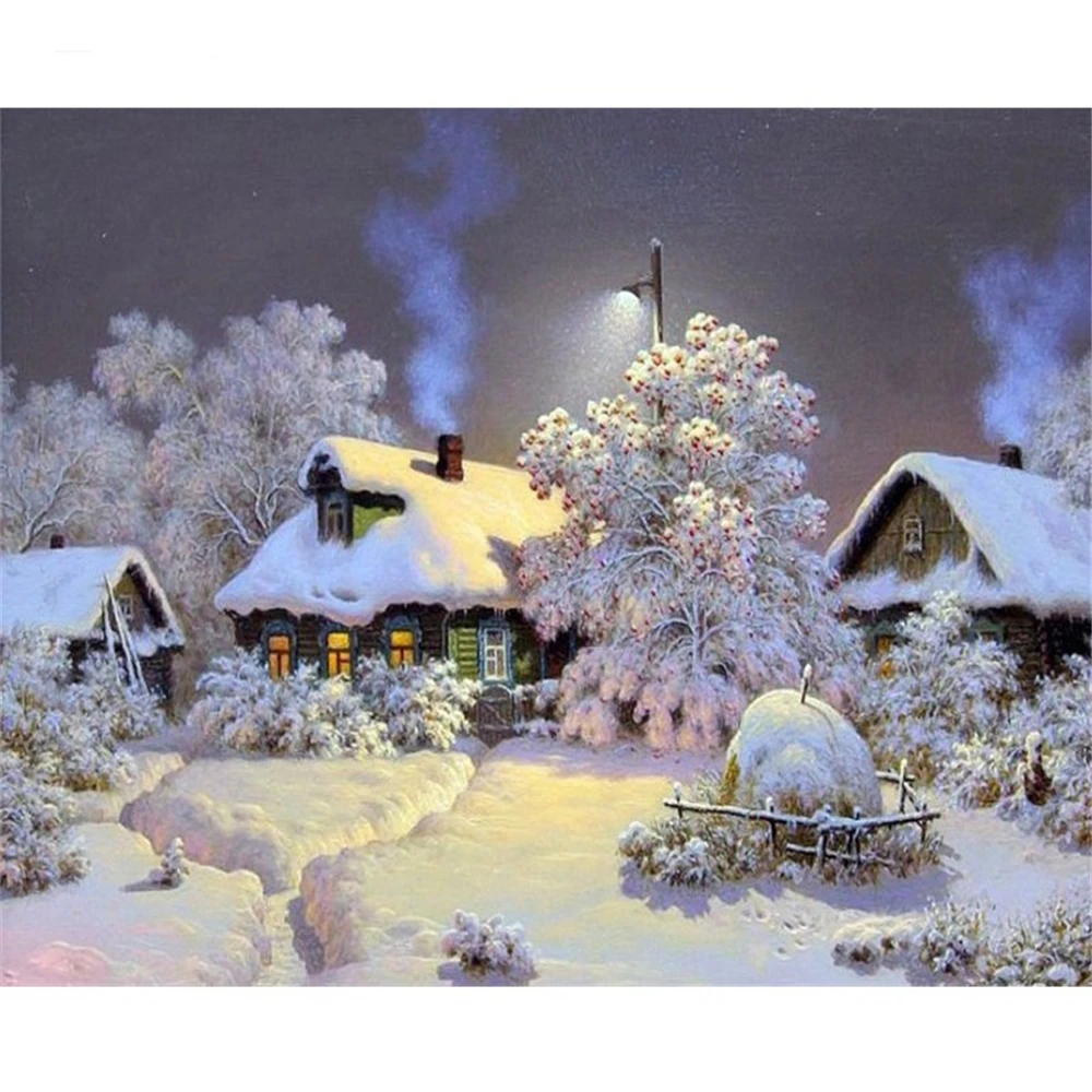 

Landscape Winter DIY 5D Full Diamond Painting Diamond Mosaic Diamond Embroidery Complete Kit Christmas Gift Home Wall