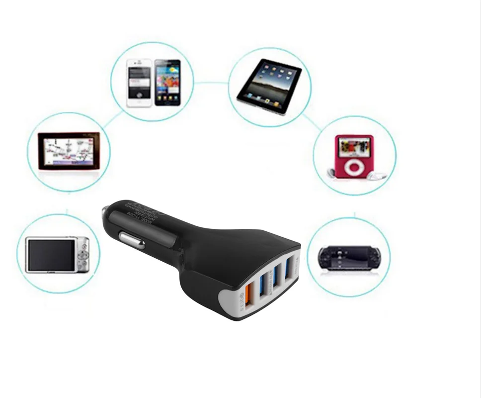 Автомобильное зарядное устройство Quick с несколькими интерфейсами для автомобиля