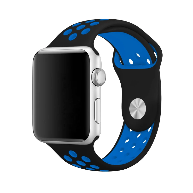 Силиконовые полосы спортивный ремешок для Apple Watch Series 5 4 серия Nike 40 мм 44 мм черный розовый браслет 38 мм 42 мм для Iwatch Series 3
