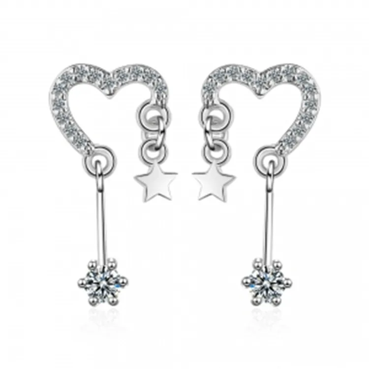 

New Arrivals Korea Temperament Exquisite Heart Star Earrings for Women Girls Vintage Charm Jewelry