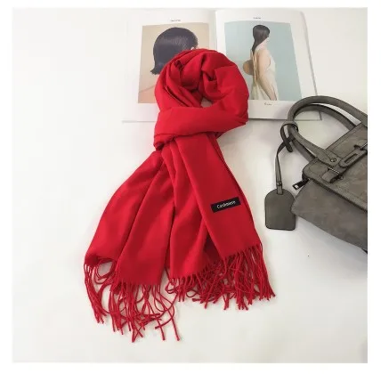 

J1305 Female Scarf Winter Korean Version Pure Cashmere-like Long Spring and Autumn Double-sided Shawl Neck