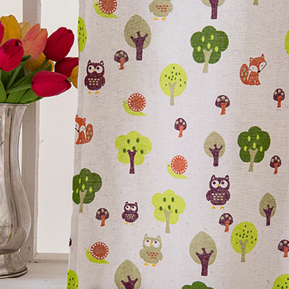 

Cartoon Animal Tree Print Kitchen Short Curtain Window Valance Drape Home Decor Short Window Curtain Kitchen Valance Home Decor