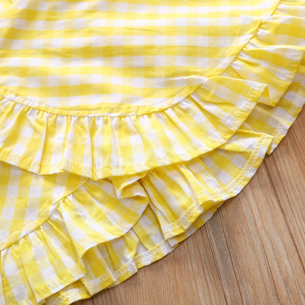 Клетчатый жилет без рукавов для маленьких девочек комплекты из топа и юбки с