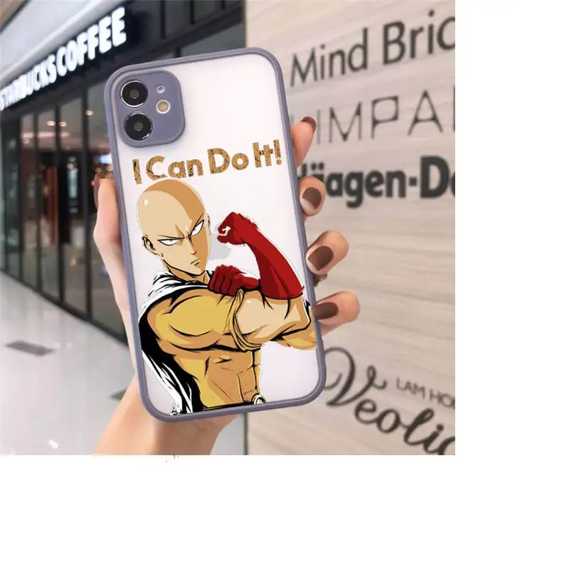 

Anime One Punch Man Phone Cases matte transparent For gray iPhone 7 8 x xs xr 11 12 pro plus max mini Clear Funda