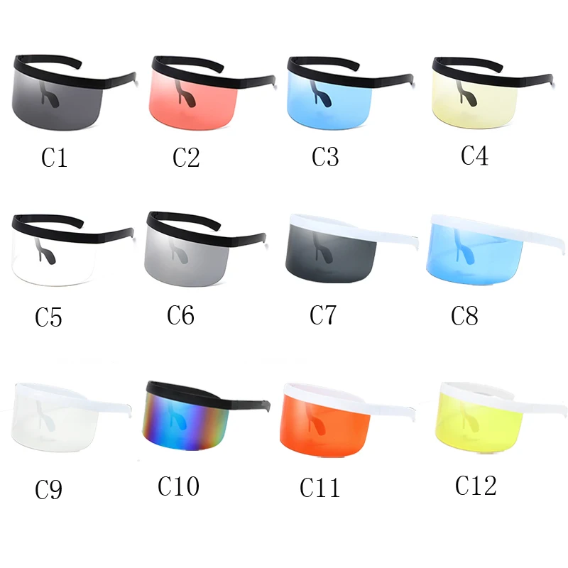 2020 Fashion Sunglasses Women Men Brand Design Goggle Sun Glasses Big Frame Shield Visor Windproof UV400 | Аксессуары для одежды