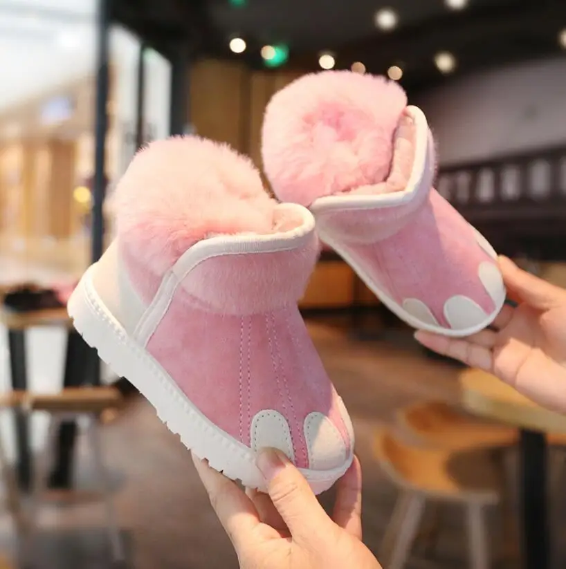 Зимние ботинки для мальчиков и девочек зимние теплые детские ботильоны плюшевая