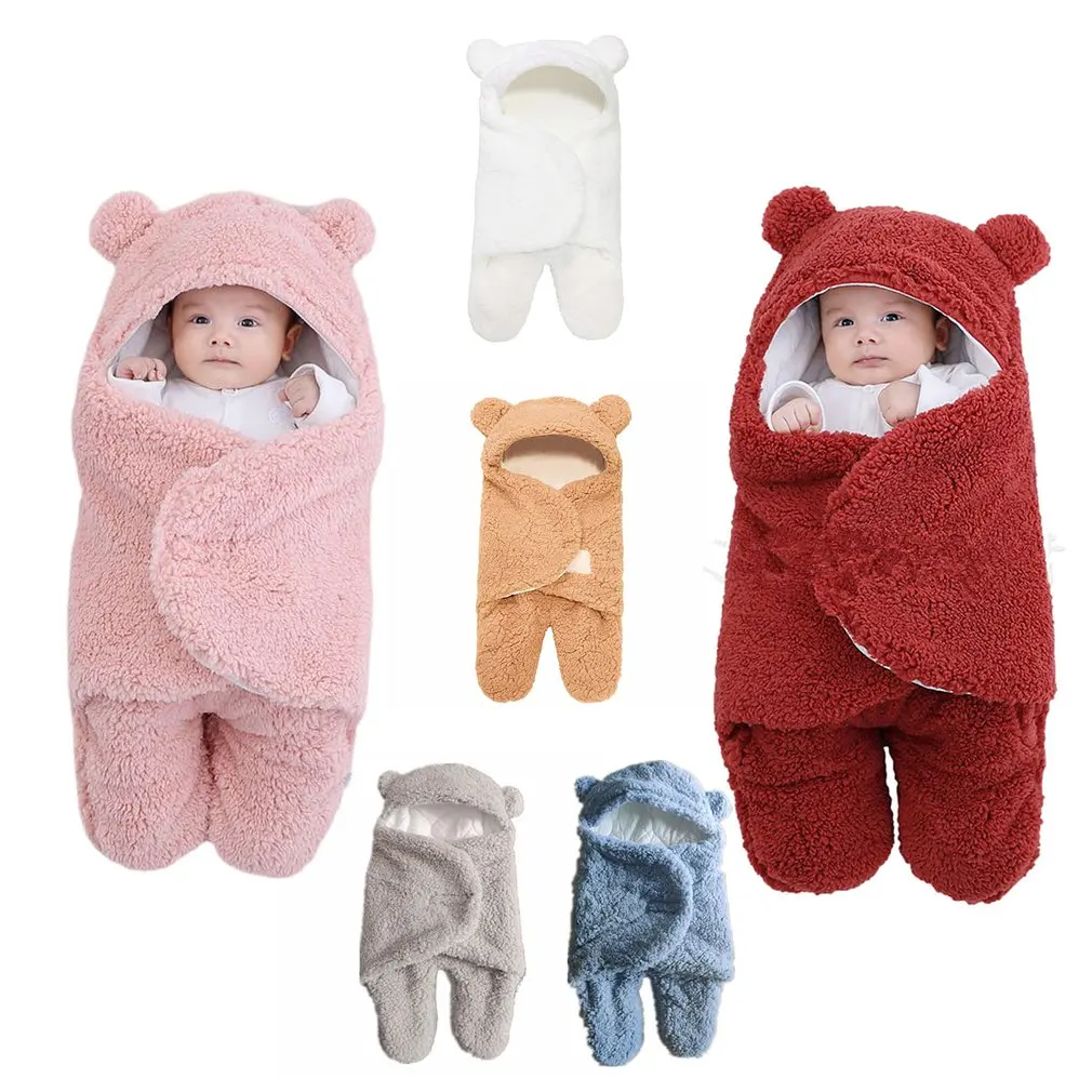 

Baby Sleeping Bag Ultra-Soft Fluffy Fleece Newborn Receiving Blanket Infant Boys Girls ClothesSleeping Nursery Wrap Swaddle