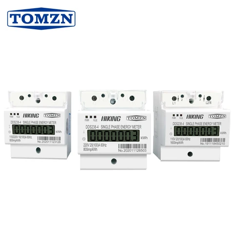 100A 110V 220V 50-60HZ LCD однофазный 2 провод 3 провода din-рейка кВт/ч Ватт час счетчик энергии для Америки