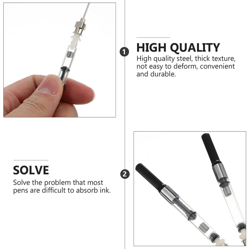 

6Pcs Fountain Pen Ink Cartridge Converter Filler Ink Pen Syringe Devices