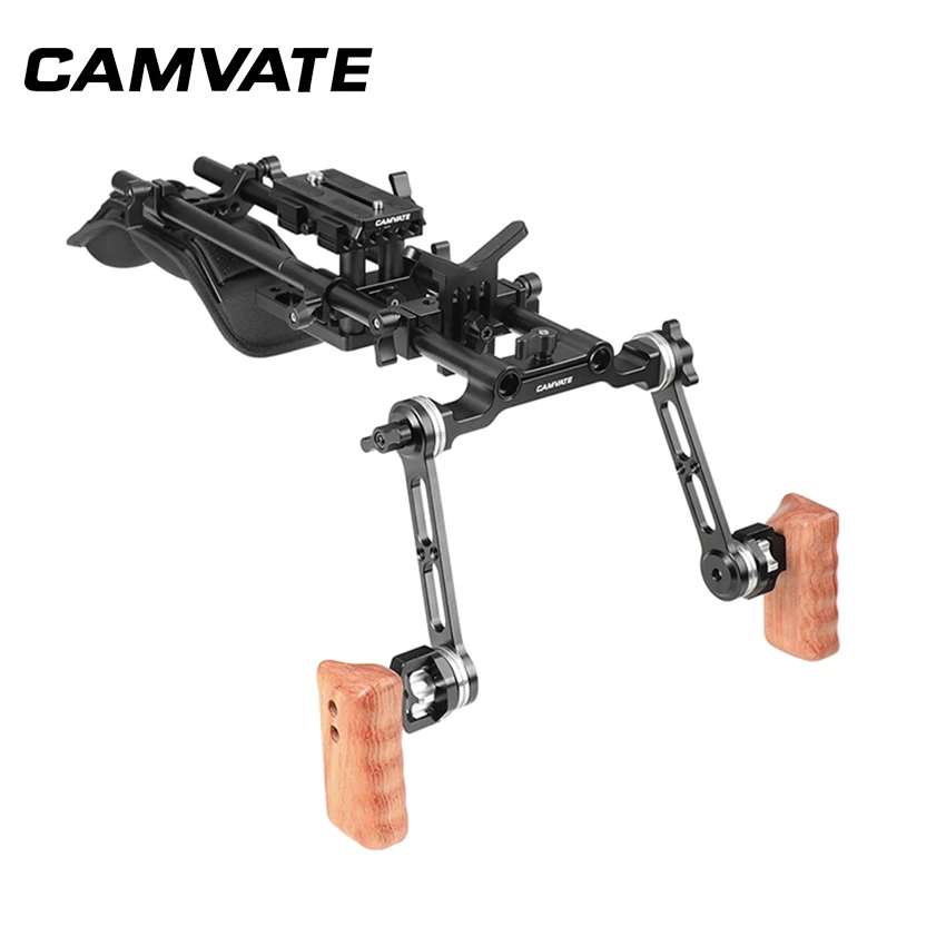 CAMVATE Pro плечевое крепление с Manfrotto QR основание и регулируемая розетка деревянная
