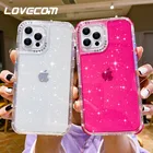 LOVECOM флуоресцентный цветной Блестящий противоударный бампер для iPhone 13 12 11 Pro Max XS Max XR X 7 8 Plus Мягкий IMD блестящий чехол