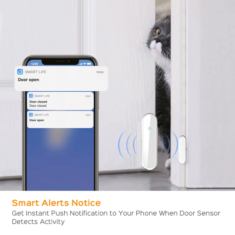 Умный датчик двери ZigBee Smart Life окон магнитный дверной шлюз детектор сигнализации