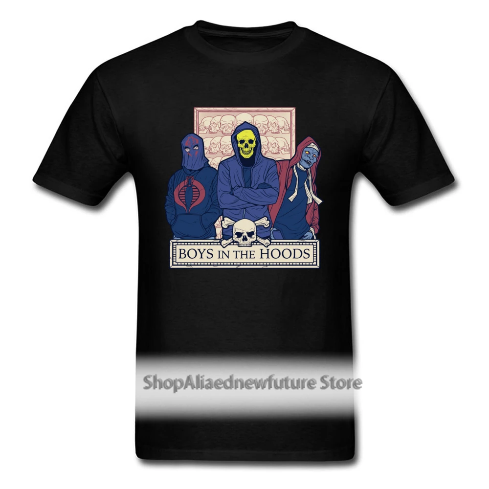 

Boys In The Hoods T-shirt Skulls T Shirt Men Hipster Band Clothing Hip Hop Streetwear Students Tshirt Cotton Tops Tees