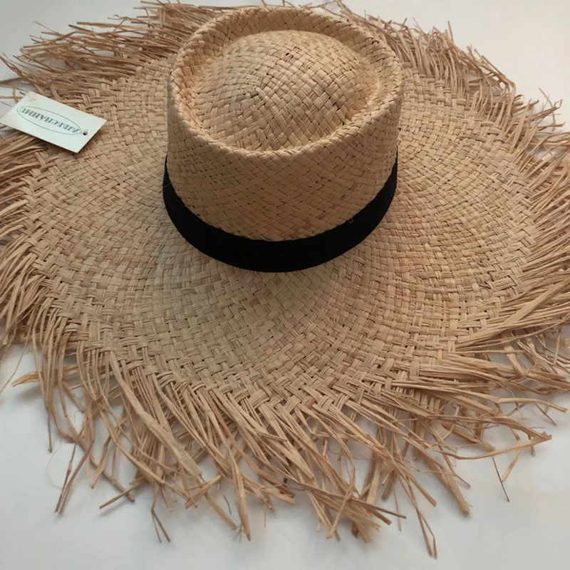 ZJBECHAHMU Модные Новые однотонные винтажные соломенные шляпы от солнца для женщин