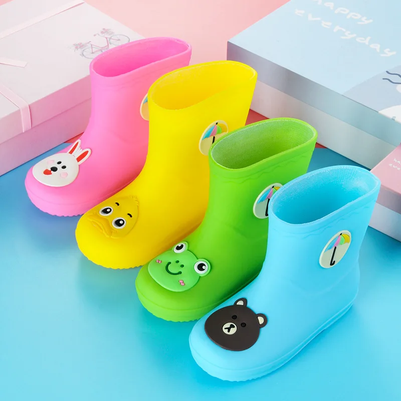 2019 корейская детская непромокаемая обувь теплые детские резиновые сапоги с