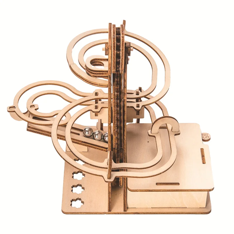 Игра Marble Run сделай сам Деревянный 3D пазл модель американских горок сборные