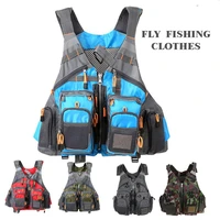 outdoor 2 in 1 multi pocket breathable removable fly fishing clothes vest reflective floatable life survival fish accessory bag