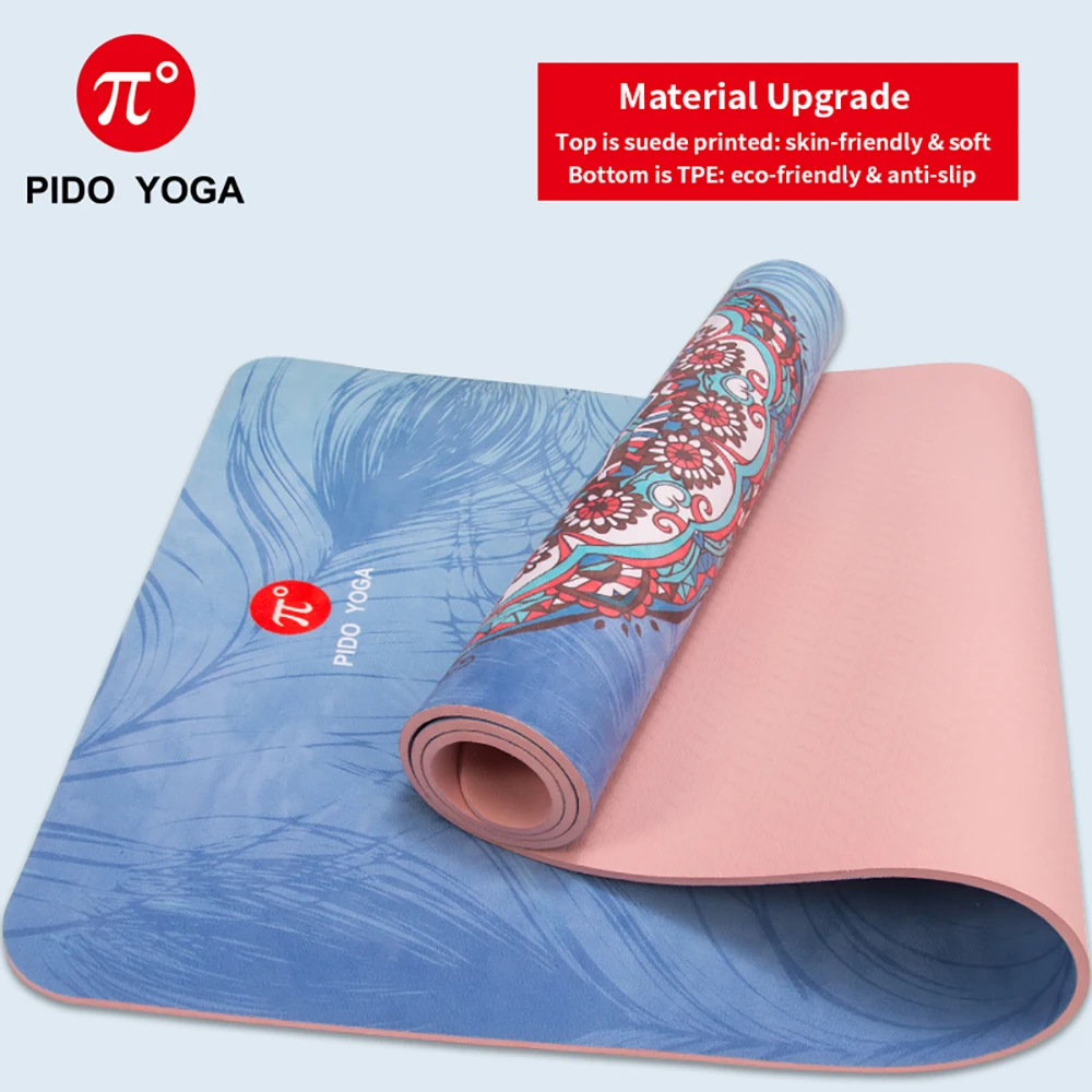 Экологически чистый замшевый Коврик для йоги PIDO YOGA 7 мм с принтом из