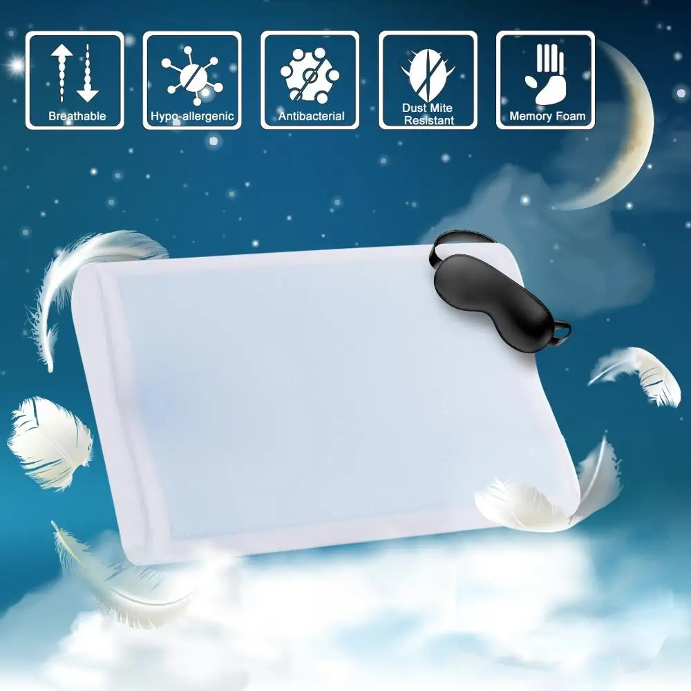 Подушка VISCOELASTIC HOT KOOL Гелевая подушка для шеи эффект памяти VISCO Almohada Ortopedica