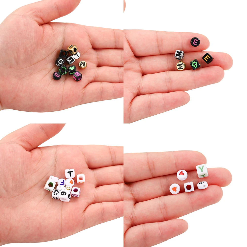 120 шт Смешанные акриловые квадратные буквы алфавита свободные бусины для DIY