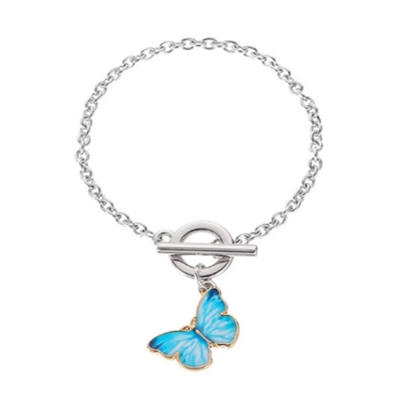 2020 Trendy European and American fashion all-match new product color small fresh clavicle chain butterfly bracelet | Украшения и