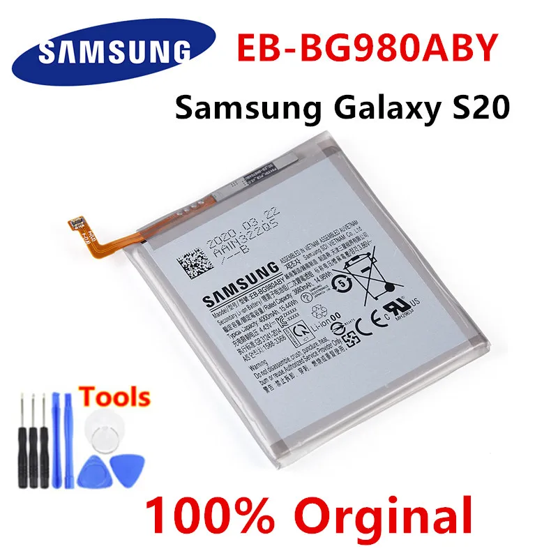 

SAMSUNG 100% Orginal EB-BG980ABY 4000mAh Replacement Battery For Samsung Galaxy S20 S 20 Mobile phone Batteries+Tools