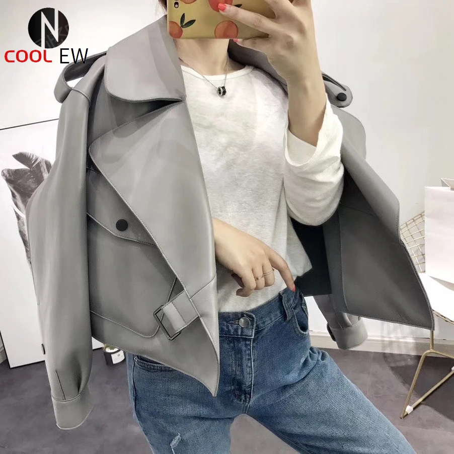 

Genuine leather jacket women plus size sheepskin coat 2021 atutmn winter coats and jackets women casual female overcoat