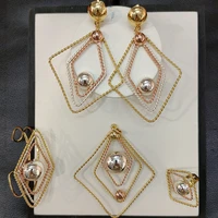 2022 dubai rose gold color jewelry sets african bridal wedding gifts party for women bracelet necklace earrings ring set coll