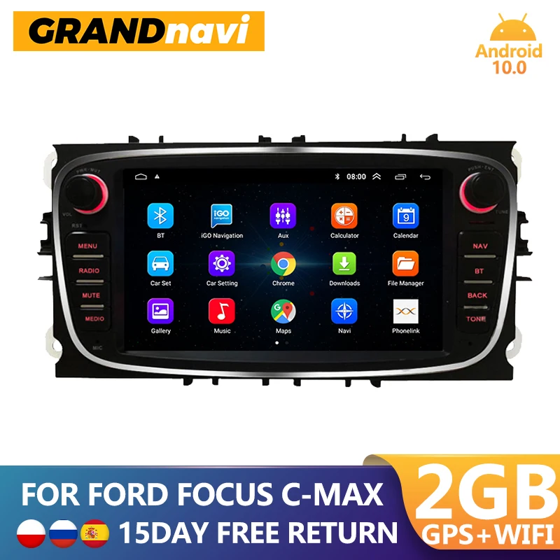 GRANDnavi Android для Ford Focus Mondeo S-MAX Galaxy Kuga автомобильное радио 2din GPS Автомобильный