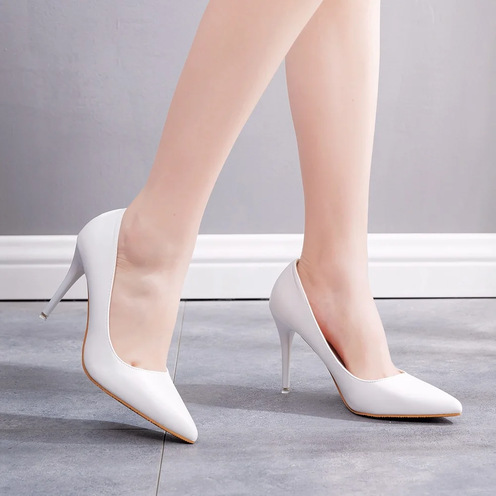 

Women Pumps Fashion High Heels White Wedding Shoes Ladies Stiletto