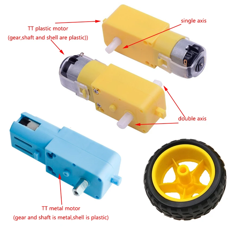 Металлический/пластиковый двигатель TT умный автомобиль робот редуктор