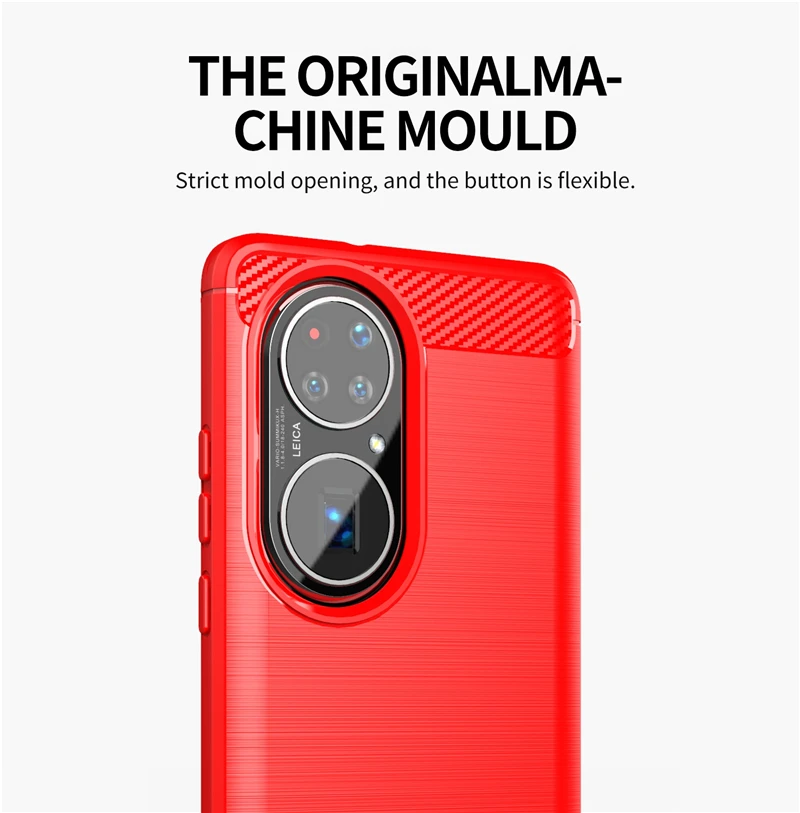 for huawei p50 pro case shockproof bumper carbon fiber soft silicone tpu slim back cover p 50 pro phone case for huawei p50 pro free global shipping